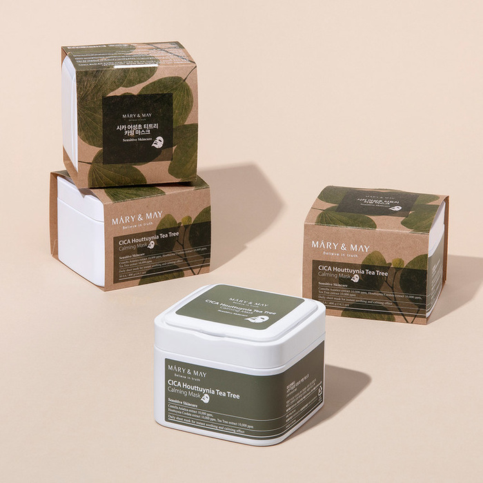 Mary&May CICA Houttuynia Tea Tree Calming Mask - Zestaw Maseczek w Płachcie 30 szt.