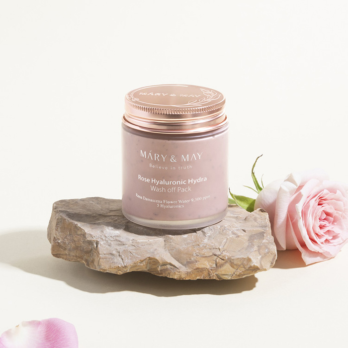 Mary&May Rose Hyaluronic Hydra Wash off Pack - Nawilżająca Maska z Glinką 125g