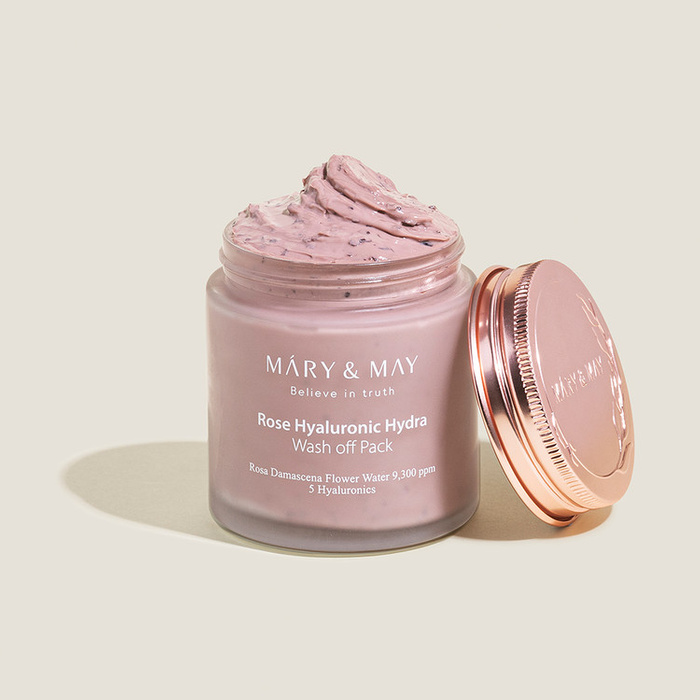 Mary&May Rose Hyaluronic Hydra Wash off Pack - Nawilżająca Maska z Glinką 125g