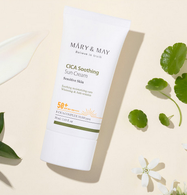 Mary&May CICA Soothing Sun Cream SPF50+ Nawilżający Krem z Filtrem Przeciwsłonecznym 50ml