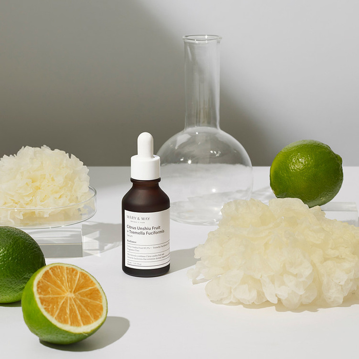 Mary&May Citrus Unshiu + Tremella Fuciformis Serum - Rozjaśniające Serum Do Twarzy - 30ml