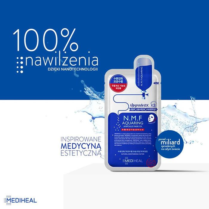 Mediheal Ampoule N.M.F Aquaring - Nawilżająco-wygładzająca Maseczka w Płachcie 27ml