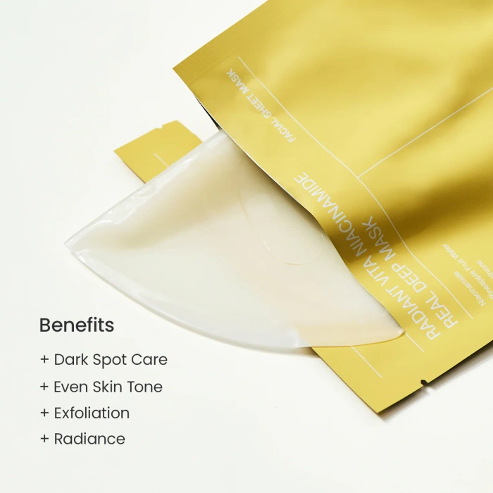 Biodance Radiant Vita Niacinamide Real Deep Mask - Rozświetlająca Maska do Twarzy 34g.
