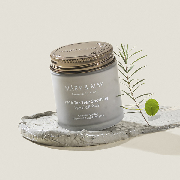 Mary&May CICA Tea Tree Soothing Wash off Pack - Rewitalizująca Maseczka Glinkowa 125g