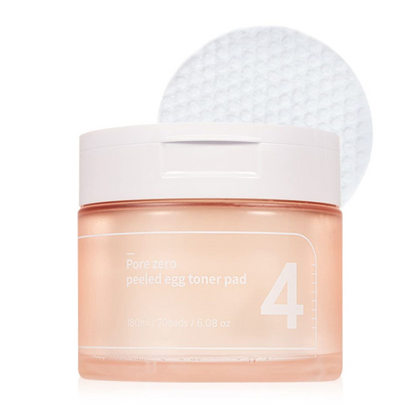 Numbuzin No.4 Pore Zero Peeled Egg Toner Pad - Tonujące Płatki do Twarzy 70szt.