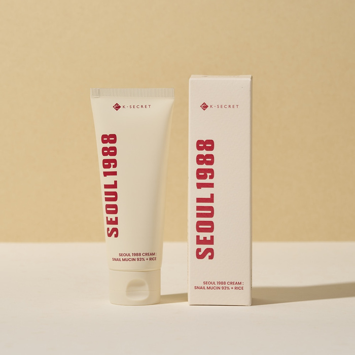 K-SECRET SEOUL 1988 Cream : Snail Mucin 93% + Rice - Krem do Twarzy na bazie ryżu i śluzu ślimaka 