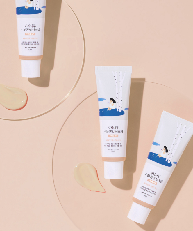 Round Lab Birch Moisture Tone-Up Sunscreen - Tonujący Krem Przeciwsłoneczny 50ml