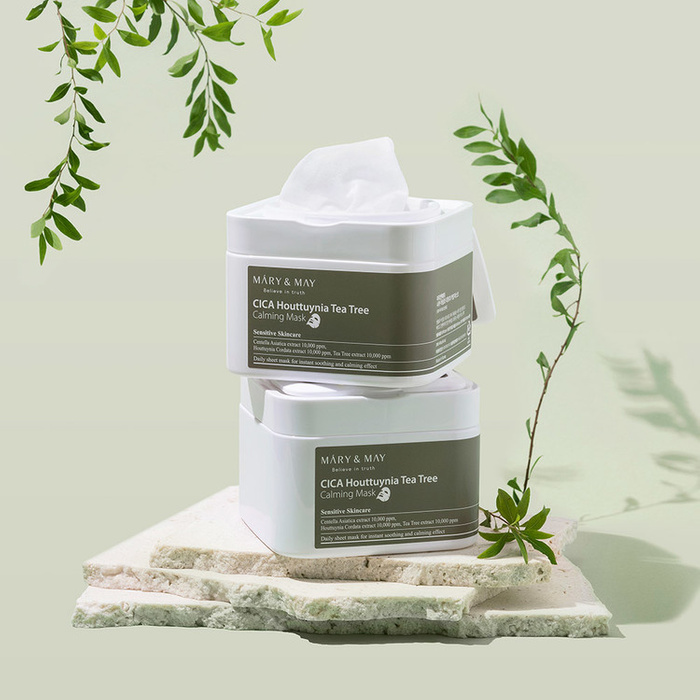 Mary&May CICA Houttuynia Tea Tree Calming Mask - Zestaw Maseczek w Płachcie 30 szt.