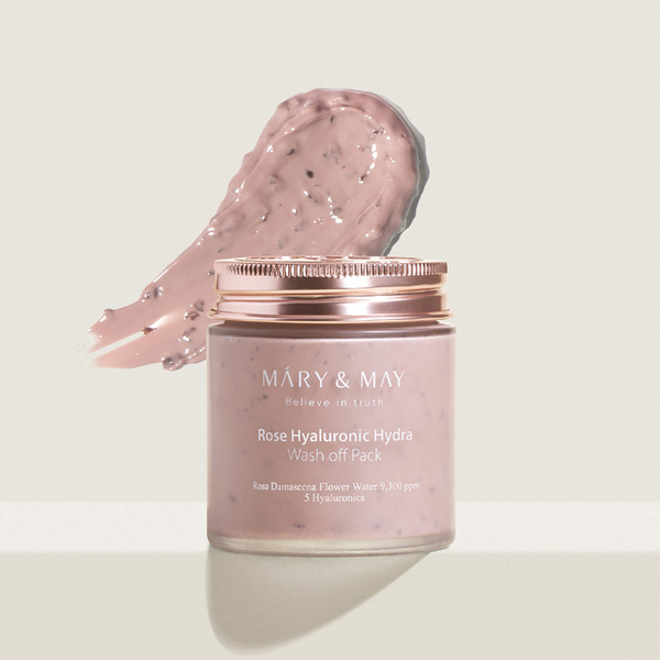 Mary&May Rose Hyaluronic Hydra Wash off Pack - Nawilżająca Maska z Glinką 125g