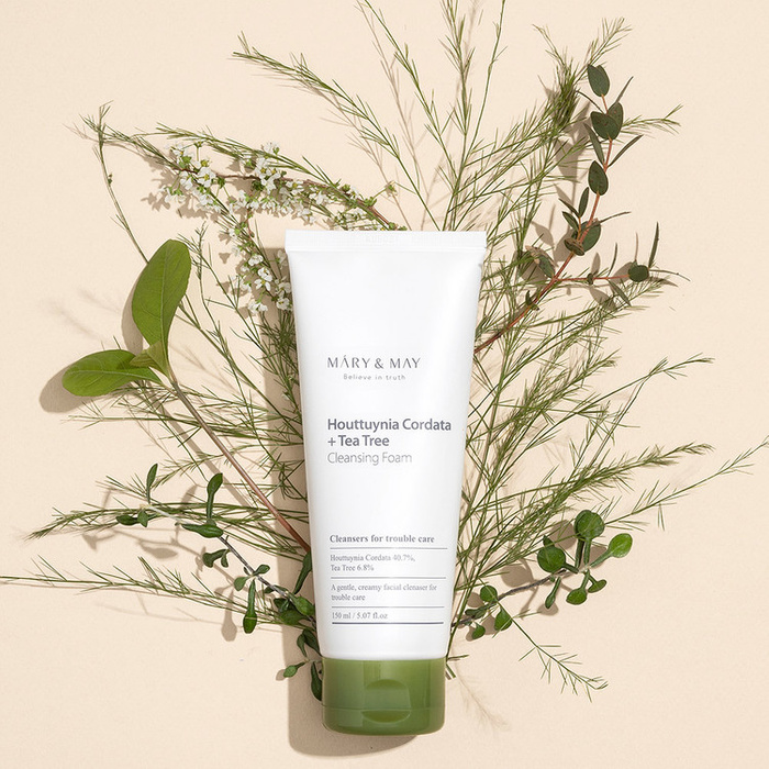Mary&May Houttuynia Cordata + Tea Tree Cleansing Foam - Kremowa Pianka Do Twarzy 150ml