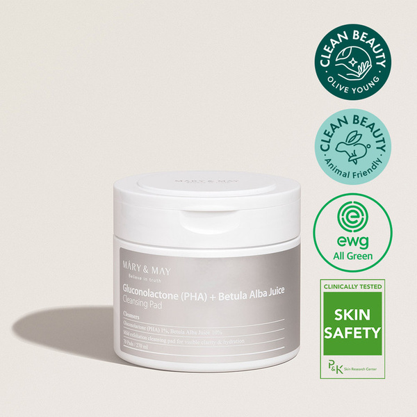 Mary&May Gluconolactone (PHA)+Betula Alba Juice Cleansing Pad - Płatki Nasączone 70szt.