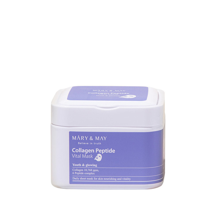 Mary&May Collagen Peptide Vital Mask - Zestaw Ujędrniających Maseczek w Płachcie 30szt.