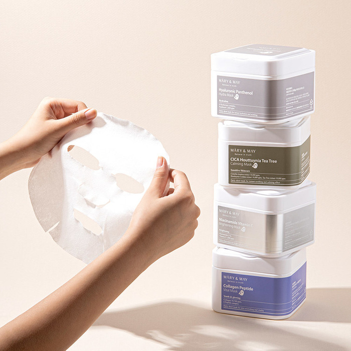Mary&May Collagen Peptide Vital Mask - Zestaw Ujędrniających Maseczek w Płachcie 30szt.