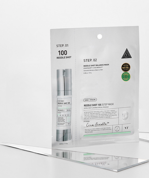 VT Cosmetics Reedle Shot 100 2Step Mask - Ujędrniający zestaw z Boosterem do Twarzy
