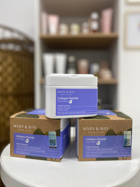 Mary&May Collagen Peptide Vital Mask - Zestaw Ujędrniających Maseczek w Płachcie 30szt.