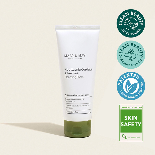 Mary&May Houttuynia Cordata + Tea Tree Cleansing Foam - Kremowa Pianka Do Twarzy 150ml