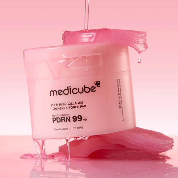 Medicube PDRN Pink Collagen Gel Toner Pad - Kolagenowe Płatki Tonujące 70szt.